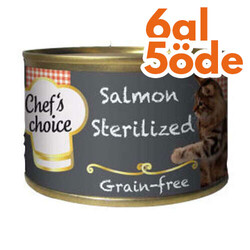 Chefs Choice - Chefs Choice Pate Somon Balıklı Tahılsız Kısırlaştırılmış Tahılsız Kedi Konservesi 80 Gr - 6 Al 5 Öde
