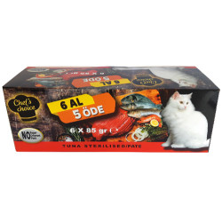 Chefs Choice Pate Ton Balıklı Tahılsız Kısırlaştırılmış Kedi Konservesi 85 Gr - 6 Al 5 Öde - Chefs Choice