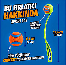 Chuckit Sport 14 S Launcher Küçük Boy Top Fırlatıcı + (Tenis Topu) - 11