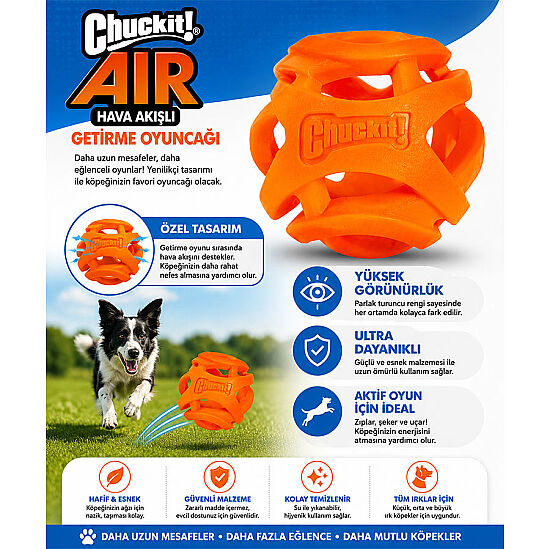 Chuckit Air Ball 2 li Köpek Oyun Topu (Küçük Boy) - 4