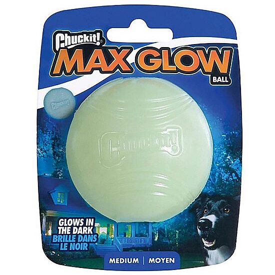 Chuckit Max Glow Gece Parlayan Köpek Oyun Topu (Orta Boy) - 1