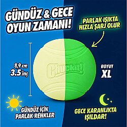 Chuckit Max Glow Gece Parlayan Köpek Oyun Topu (Ekstra Büyük Boy) - 2
