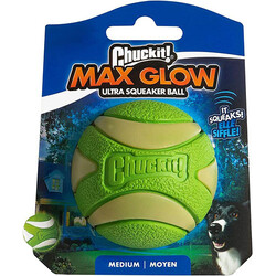 Chuckit - Chuckit Max Glow Gece Parlayan Sesli Köpek Oyun Topu (Orta Boy)