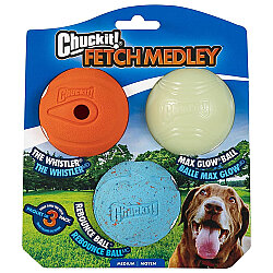 Chuckit Fetch Medley Köpek Oyun Topu Seti 3'lü Paket (Orta Boy) - Chuckit