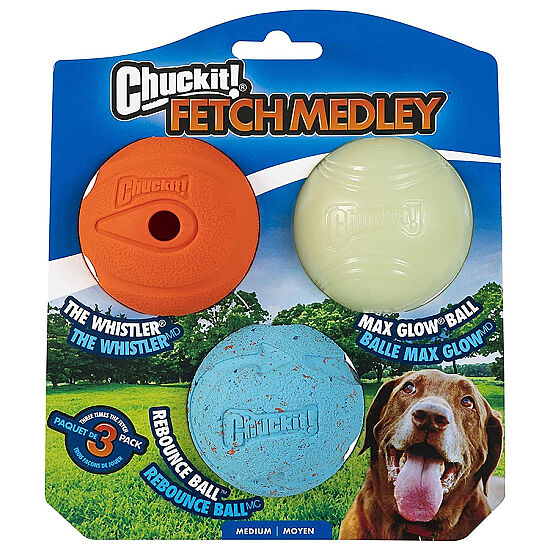 Chuckit Fetch Medley Köpek Oyun Topu Seti 3'lü Paket (Orta Boy) - 1