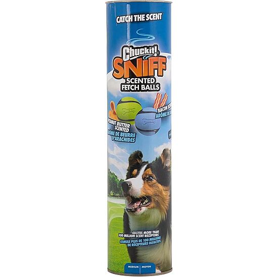 Chuckit Sniff Fetch Kokulu Köpek Oyun Topu 4 lü Kutulu Set (Orta Boy) - 1