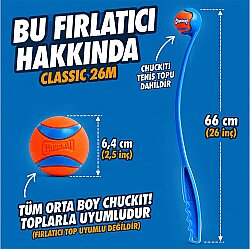 Chuckit Classic 26 M Launcher Fırlatmalı Köpek Oyuncağı Medium + (Tenis Topu) - 6