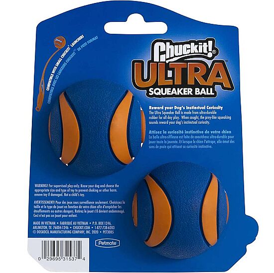 Chuckit Ultra Squeaker Sesli Köpek Oyun Topu 2'li Paket (Küçük Boy) - 2
