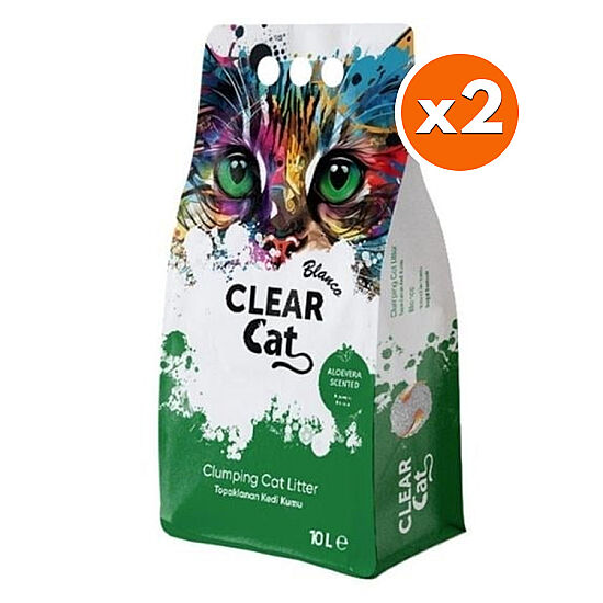 Clear Cat Blanco Aloe Vera Kokulu Kedi Kumu 10 Lt x 2 Adet - 1