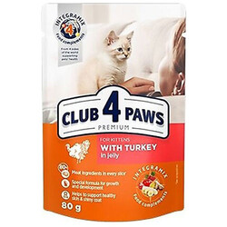 Club4Paws - Club4Paws Kitten Pouch Hindi Etli Yavru Kedi Yaş Maması 80 Gr