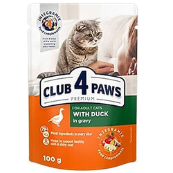 Club4Paws - Club4Paws Pouch Ördek Etli Kedi Yaş Maması 100 Gr