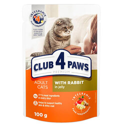 Club4Paws - Club4Paws Pouch Tavşan Etli Kedi Yaş Maması 100 Gr