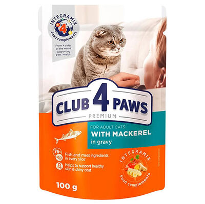 Club4Paws Pouch Uskumru Kedi Yaş Maması 100 Gr