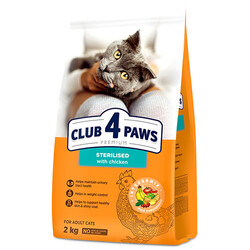 Club4Paws - Club4Paws Premium Sterilised Tavuk Etli Kısırlaştırılmış Kedi Maması 2 Kg