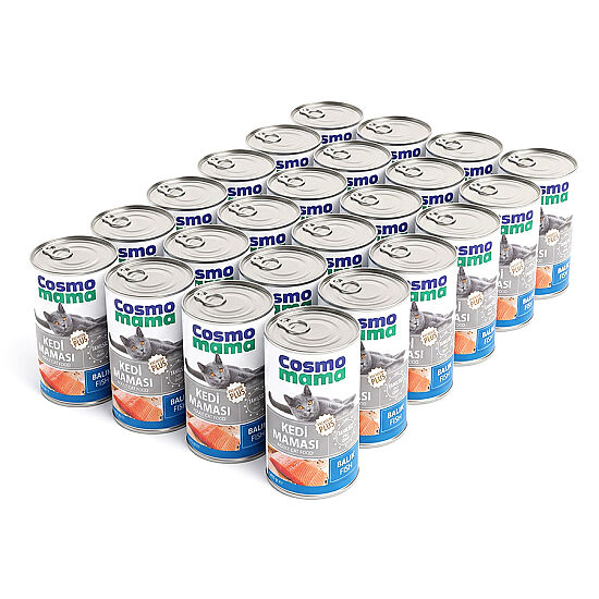 Cosmo Mama Premium Pate Balıklı Kedi Yaş Maması 415 Gr x 24 Adet - 2