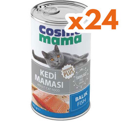 Cosmo Mama Premium Pate Balıklı Kedi Yaş Maması 415 Gr x 24 Adet - Cosmo