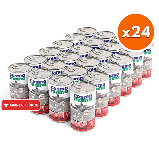 Cosmo Mama Premium Pate Dana Etli (Beef) Kedi Yaş Maması 415 Gr x 24 Adet - 1