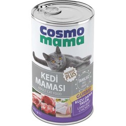 Cosmo - Cosmo Mama Premium Pate Kuzu,Dana ve Tavuk Etli Kedi Yaş Maması 415 Gr