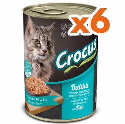 Crocus Balıklı Sos İçinde Parça Etli Kedi Konservesi 400 Gr x 6 Adet - Crocus