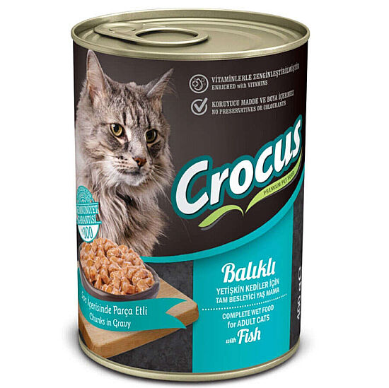 Crocus Balıklı Sos İçinde Parça Etli Kedi Konservesi 400 Gr x 6 Adet - 2