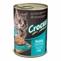 Crocus - Crocus Balıklı Sos İçinde Parça Etli Kedi Konservesi 400 Gr