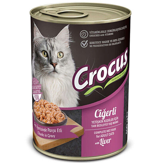 Crocus Ciğerli Sos İçinde Parça Etli Kedi Konservesi 400 Gr x 12 Adet - 2