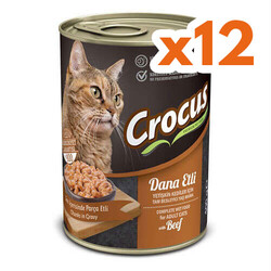 Crocus - Crocus Dana Etli Sos İçinde Parça Etli Kedi Konservesi 400 Gr x 12 Adet