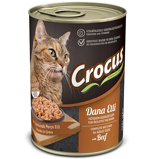 Crocus Dana Etli Sos İçinde Parça Etli Kedi Konservesi 400 Gr x 6 Adet - 2