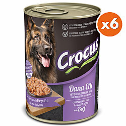 Crocus Dana Etli Sos İçinde Parça Etli Köpek Konservesi 400 Gr x 6 Adet - Crocus