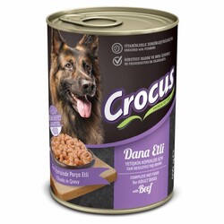 Crocus - Crocus Dana Etli Sos İçinde Parça Etli Köpek Konservesi 400 Gr