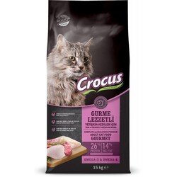 Crocus - Crocus Gurme Tavuk, Balık ve Kuzu Etli Kedi Maması 15 Kg