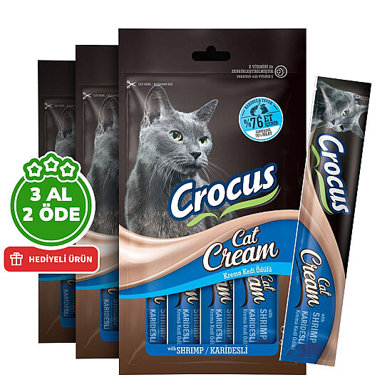 Crocus Karides Krema Ek Besin Takviyesi Kedi Ödülü 4x15 Gr - 3 Al 2 Öde - 1