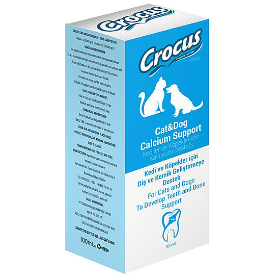 Crocus Kedi ve Köpek Kalsiyum Diş ve Kemik Sağlığı 100 ML - 1