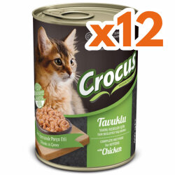 Crocus Kitten Tavuk Etli Sos İçinde Parça Etli Yavru Kedi Konservesi 400 Gr x 12 Adet - Crocus