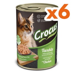 Crocus - Crocus Kitten Tavuk Etli Sos İçinde Parça Etli Yavru Kedi Konservesi 400 Gr x 6 Adet