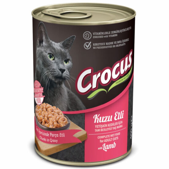 Crocus Kuzu Etli Sos İçinde Parça Etli Kedi Konservesi 400 Gr - 1