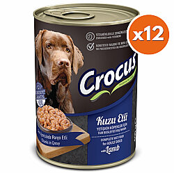 Crocus Kuzu Etli Sos İçinde Parça Etli Köpek Konservesi 400 Gr x 12 Adet - Crocus