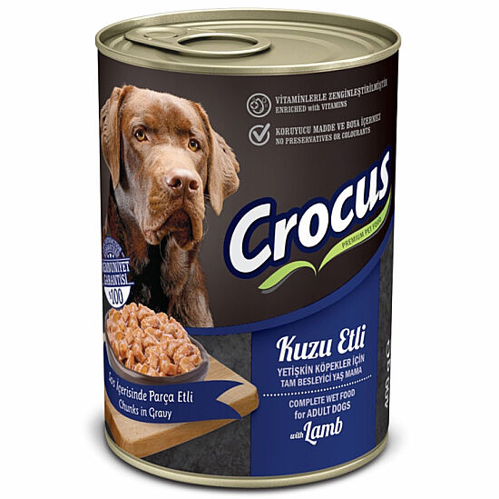 Crocus Kuzu Etli Sos İçinde Parça Etli Köpek Konservesi 400 Gr x 12 Adet - 2