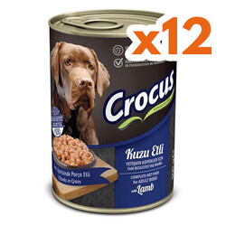 Crocus - Crocus Kuzu Etli Sos İçinde Parça Etli Köpek Konservesi 400 Gr x 12 Adet