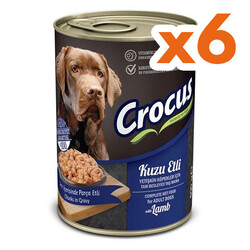 Crocus - Crocus Kuzu Etli Sos İçinde Parça Etli Köpek Konservesi 400 Gr x 6 Adet