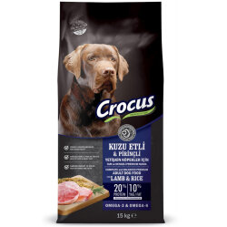 Crocus Kuzu Etli ve Pirinçli Yetişkin Köpek Maması 15 Kg - Crocus