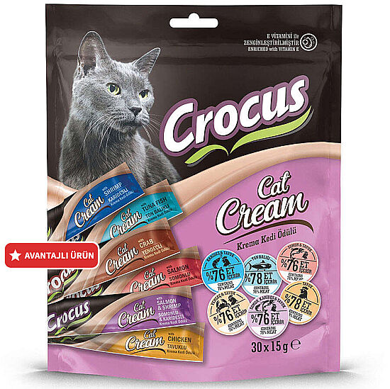 Crocus Multipack 6 Çeşit Karışık Krema Kedi Ödülü 30x15 Gr - 1