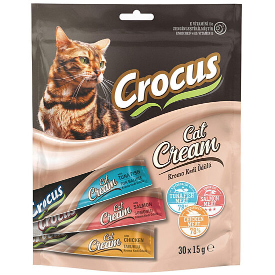 Crocus Multipack Krema Ek Besin Takviyesi Kedi Ödülü 30x15 Gr - 1