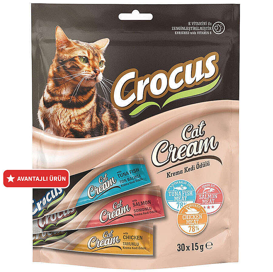 Crocus Multipack Krema Ek Besin Takviyesi Kedi Ödülü 30x15 Gr