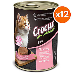 Crocus Pate Kitten Tavuk Etli Yavru Kedi Konservesi 400 Gr x 12 Adet - Crocus