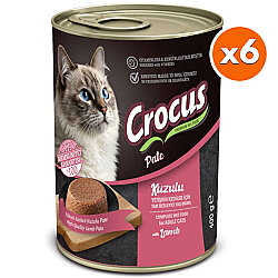 Crocus Pate Kuzu Etli Kedi Konservesi 400 Gr x 6 Adet - Crocus