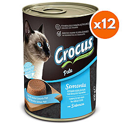 Crocus Pate Somonlu Kedi Konservesi 400 Gr x 12 Adet - Crocus