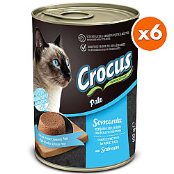 Crocus Pate Somonlu Kedi Konservesi 400 Gr x 6 Adet - Crocus