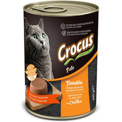 Crocus - Crocus Pate Tavuk Etli Kedi Konservesi 400 Gr