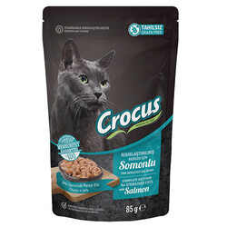 Crocus - Crocus Pouch Sterilised Tahılsız Somonlu Jöleli Kısırlaştırılmış Kedi Yaş Maması 85 Gr